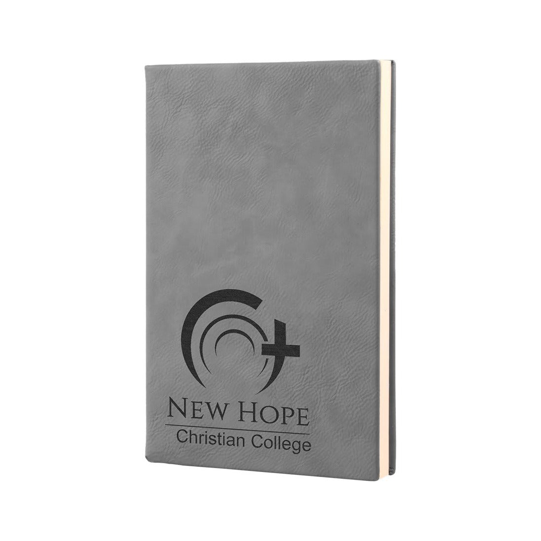 Leatherette Journal with Lined Notepad, Gray