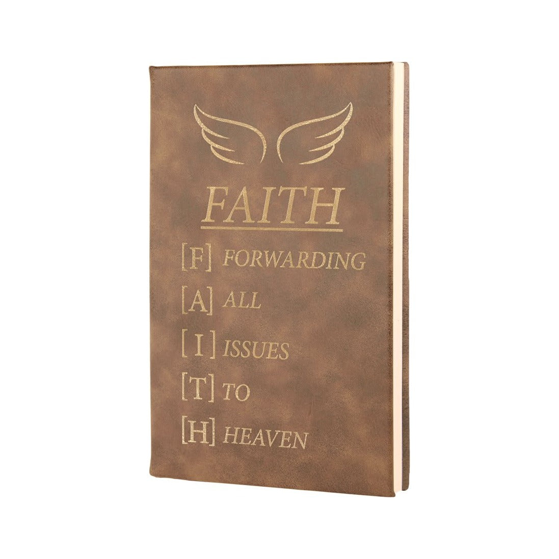 Leatherette Journal with Lined Notepad, Rustic/Gold