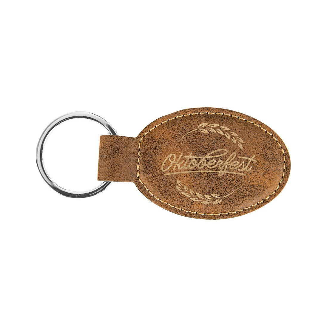 Leatherette Oval Keychain 3" x 1.75"