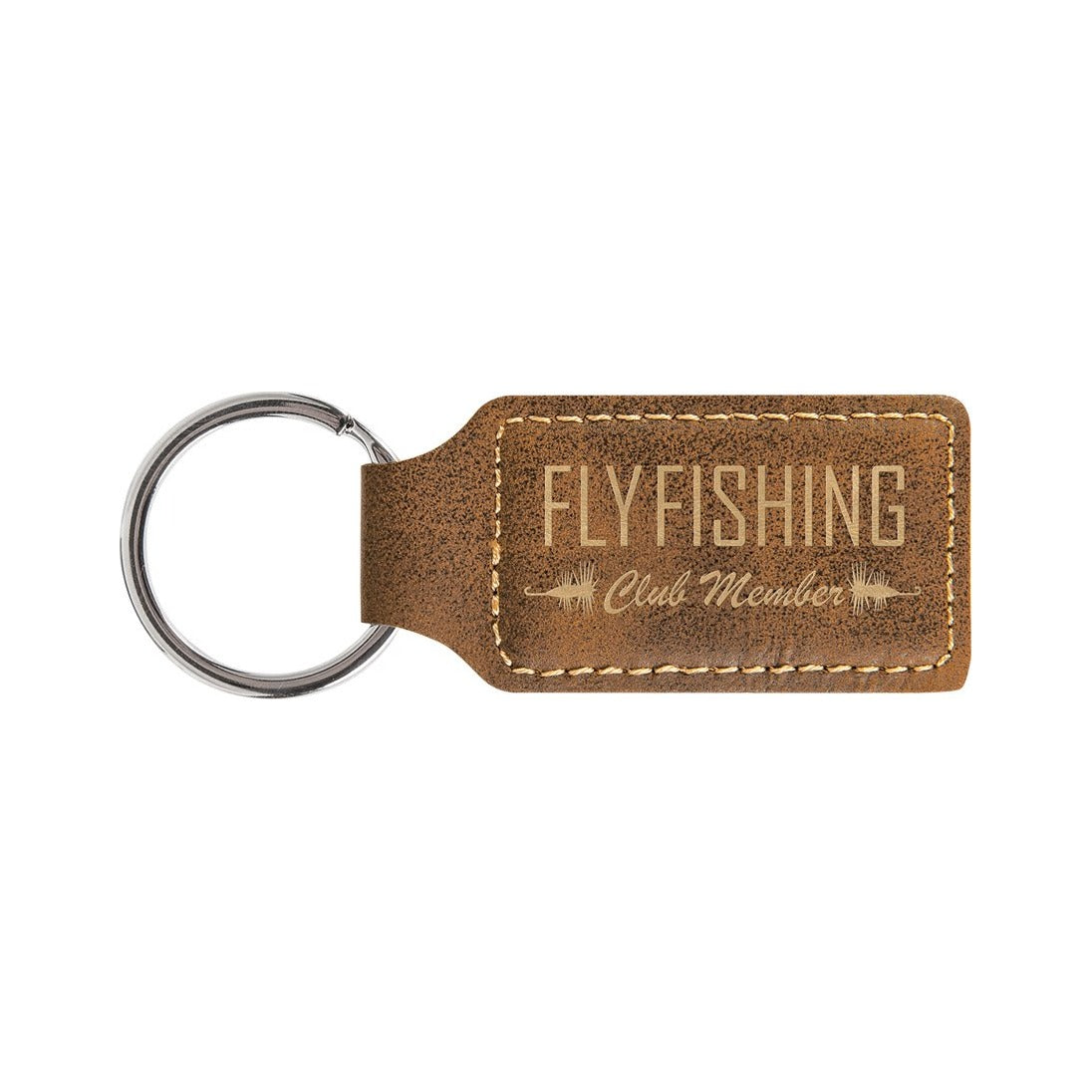 Leatherette Rectangle Keychain 2.75" x 1.25"