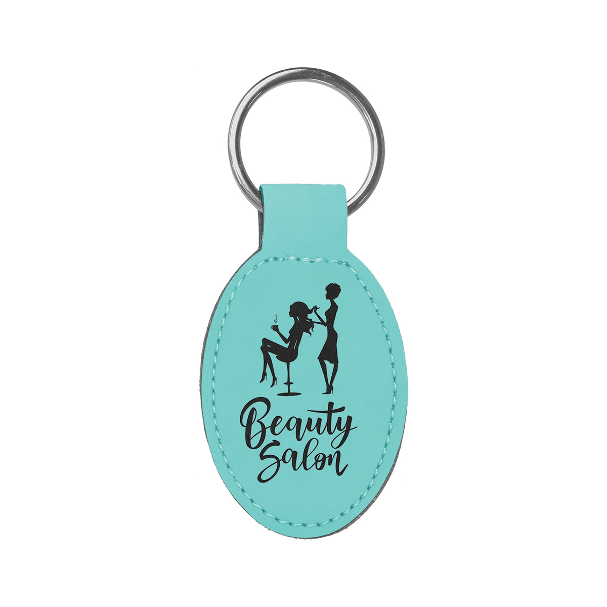 Leatherette Oval Keychain 3" x 1.75"