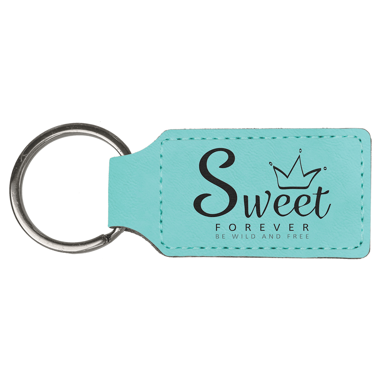 Leatherette Rectangle Keychain 2.75" x 1.25"