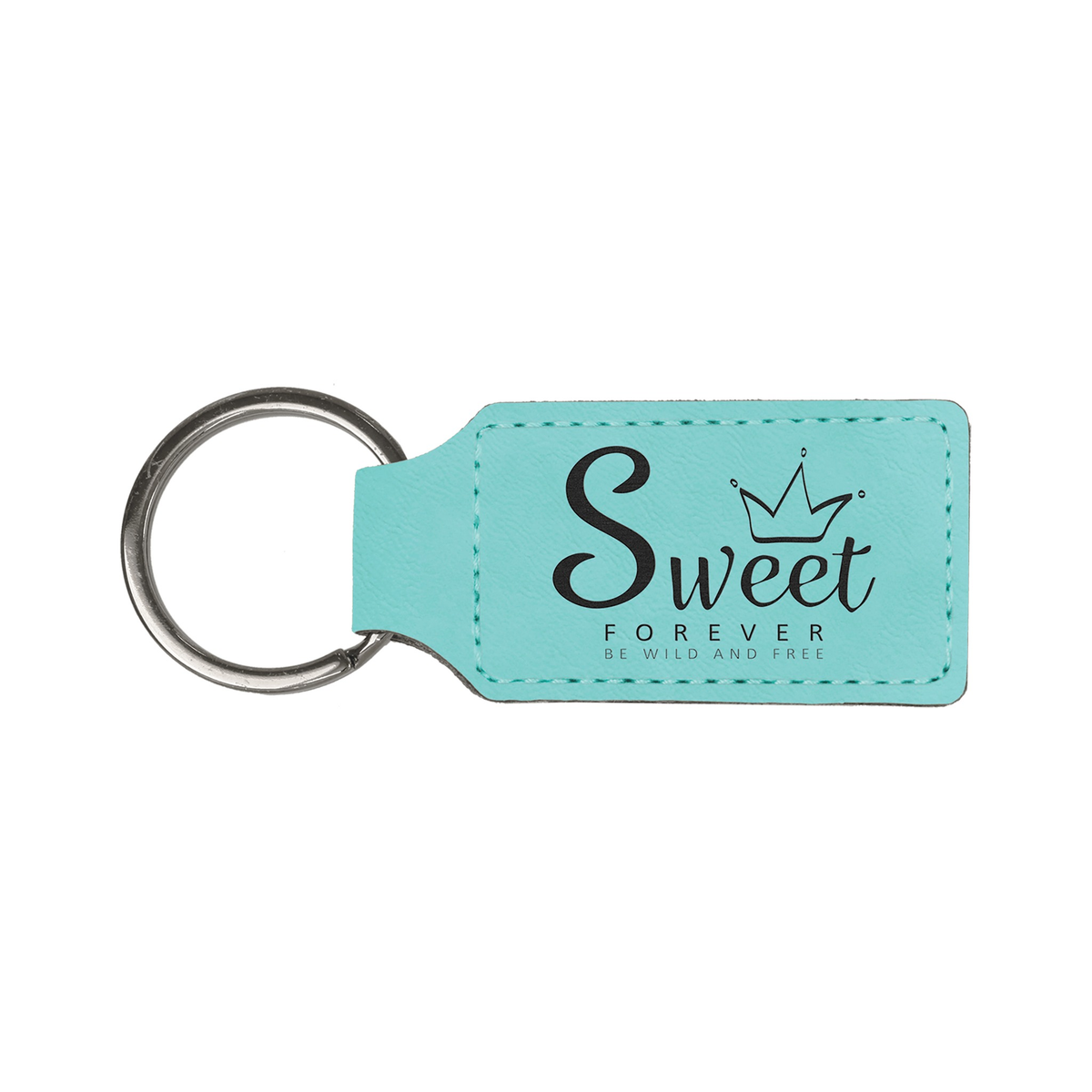 Leatherette Rectangle Keychain 2.75" x 1.25"