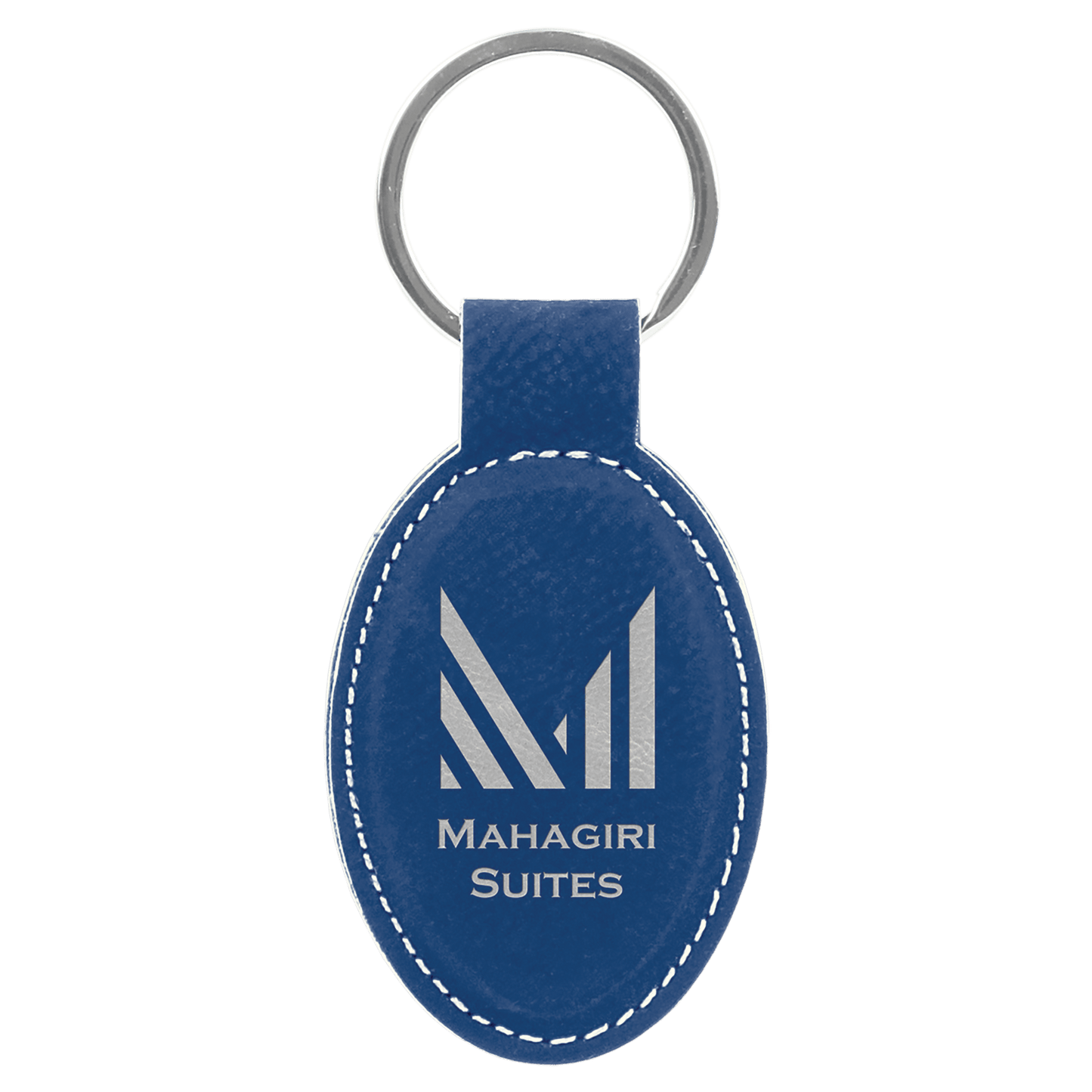 Leatherette Oval Keychain 3" x 1.75"