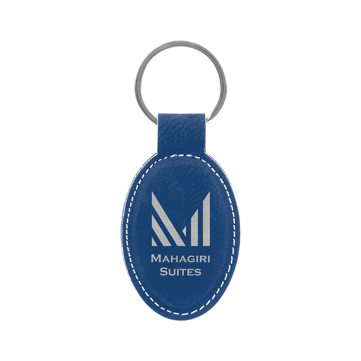 Leatherette Oval Keychain 3" x 1.75"
