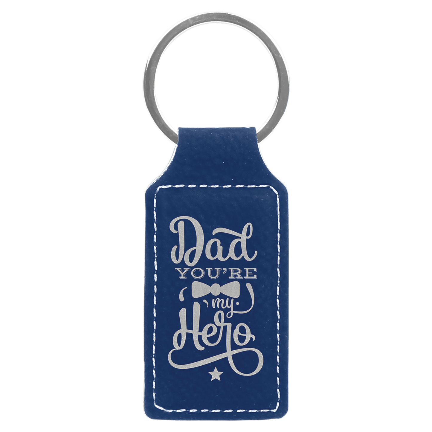 Leatherette Rectangle Keychain 2.75" x 1.25"