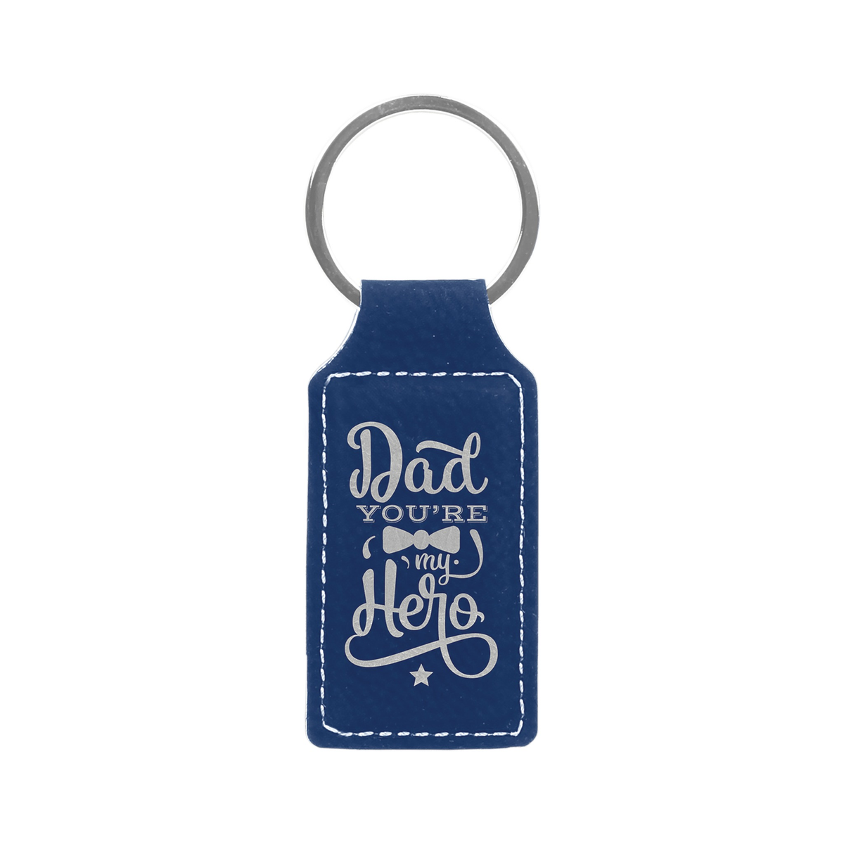 Leatherette Rectangle Keychain 2.75" x 1.25"