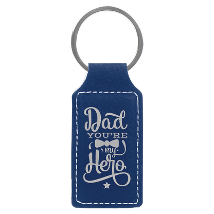 Leatherette Rectangle Keychain 2.75" x 1.25"
