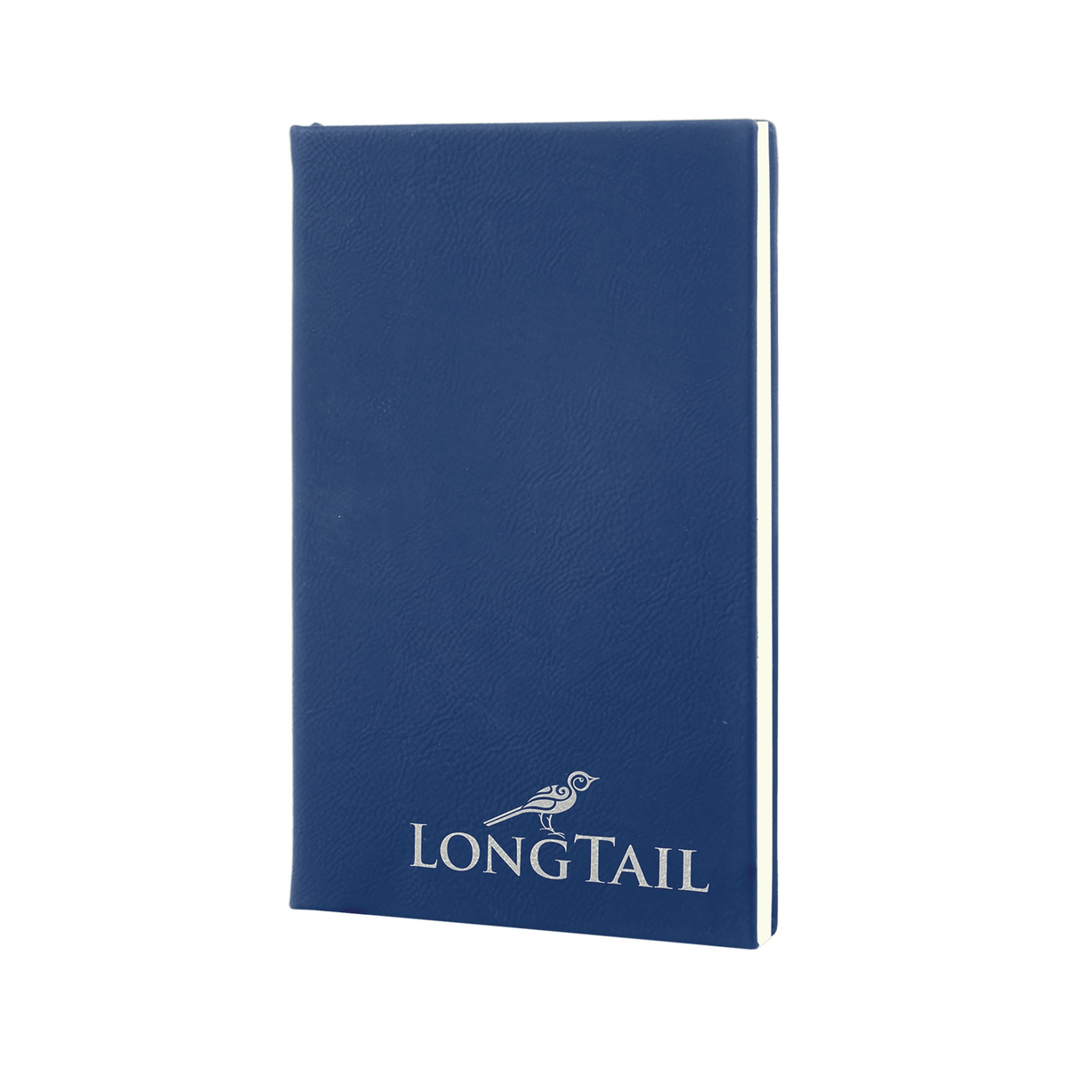 Leatherette Journal with Lined Notepad, Blue/Silver