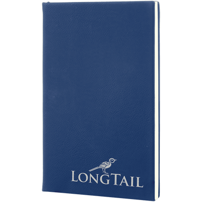 Blue/Silver Leatherette Journal with Lined Notepad