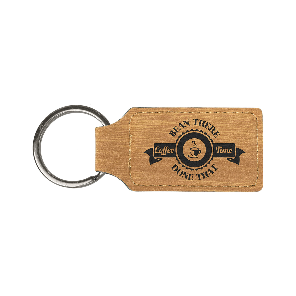 Leatherette Rectangle Keychain 2.75" x 1.25"