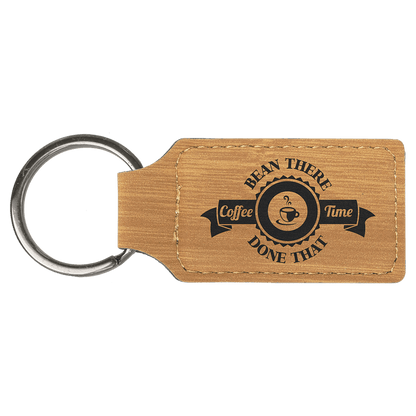 Leatherette Rectangle Keychain 2.75" x 1.25"