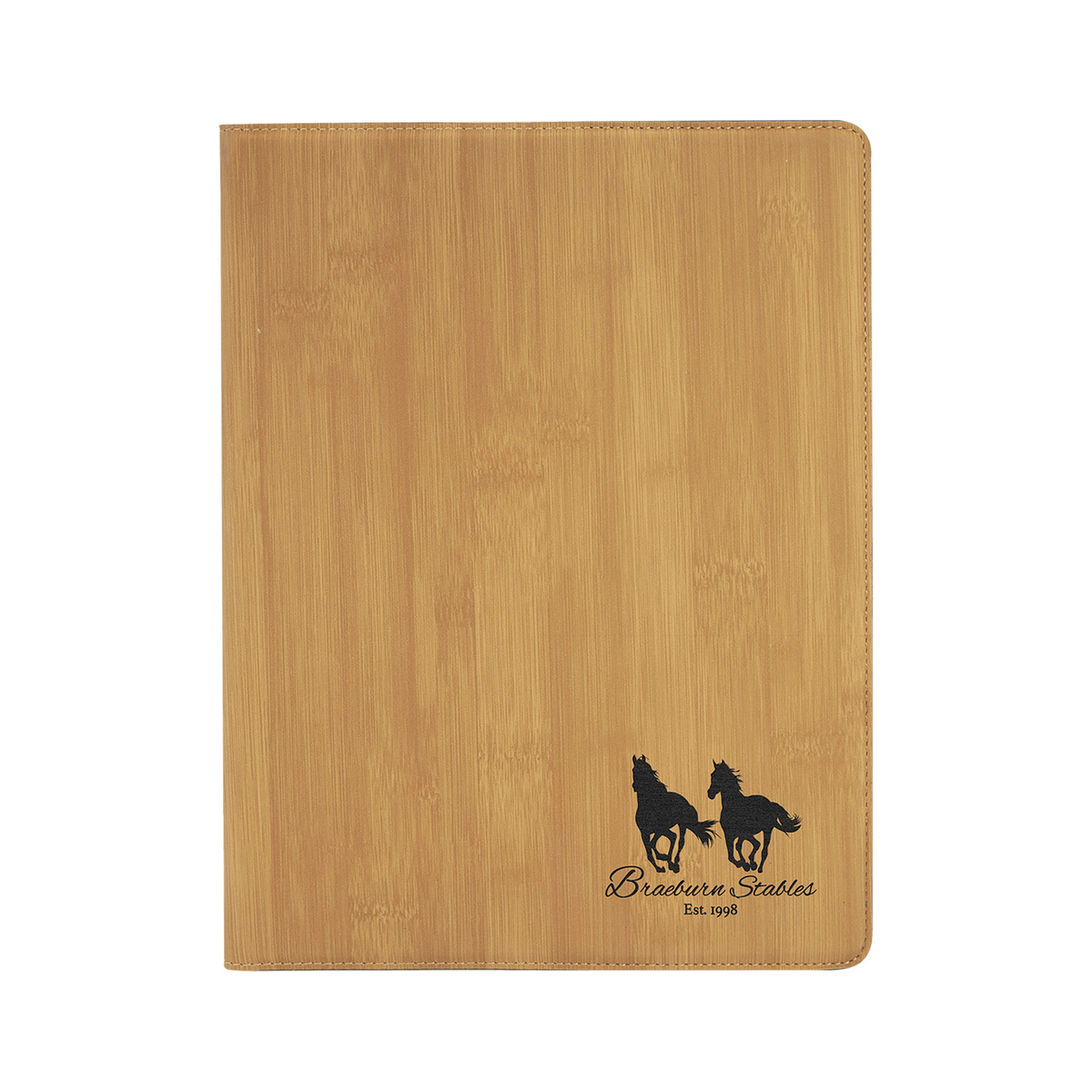 Leatherette Portfolio with Notepad, Bamboo