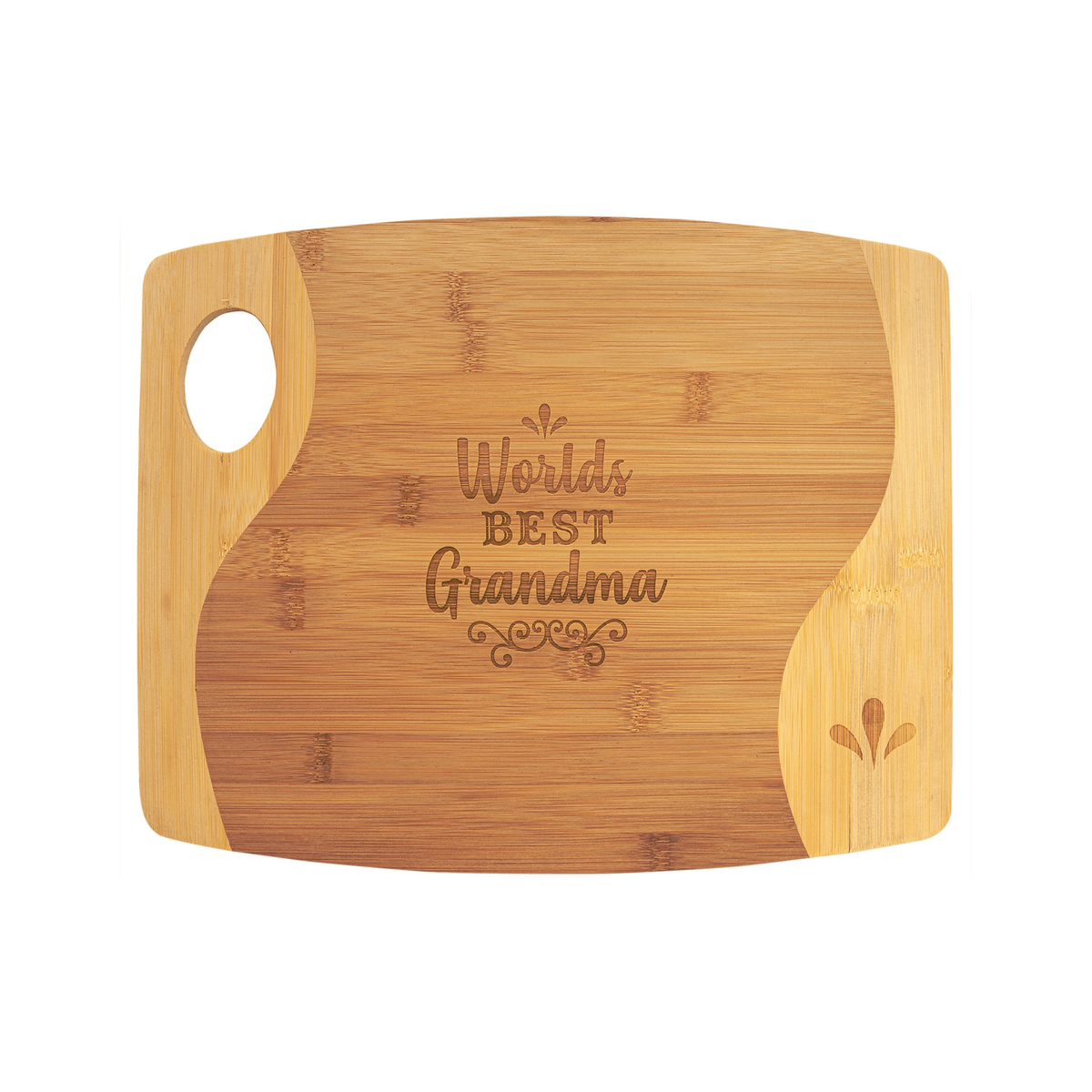 Bamboo Two-Tone Cutting Board with Handle