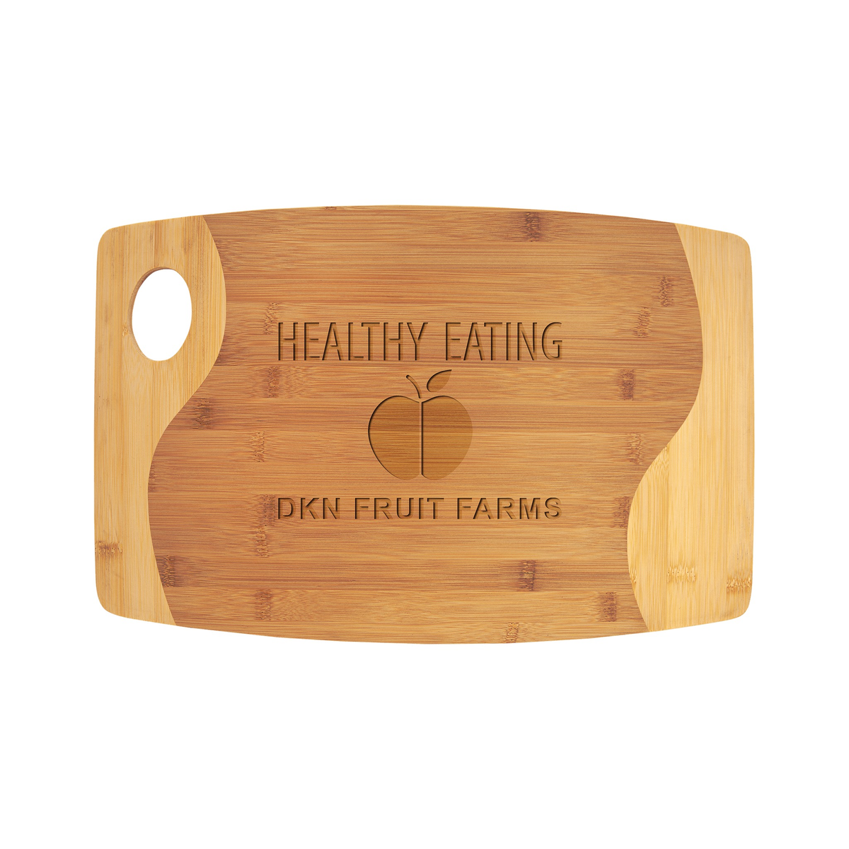 Bamboo Two-Tone Cutting Board with Handle