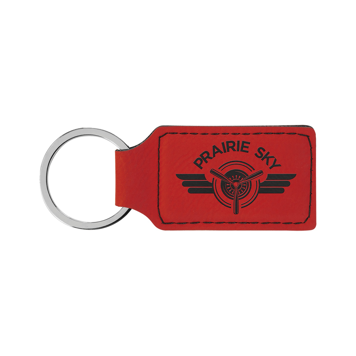 Leatherette Rectangle Keychain 2.75" x 1.25"