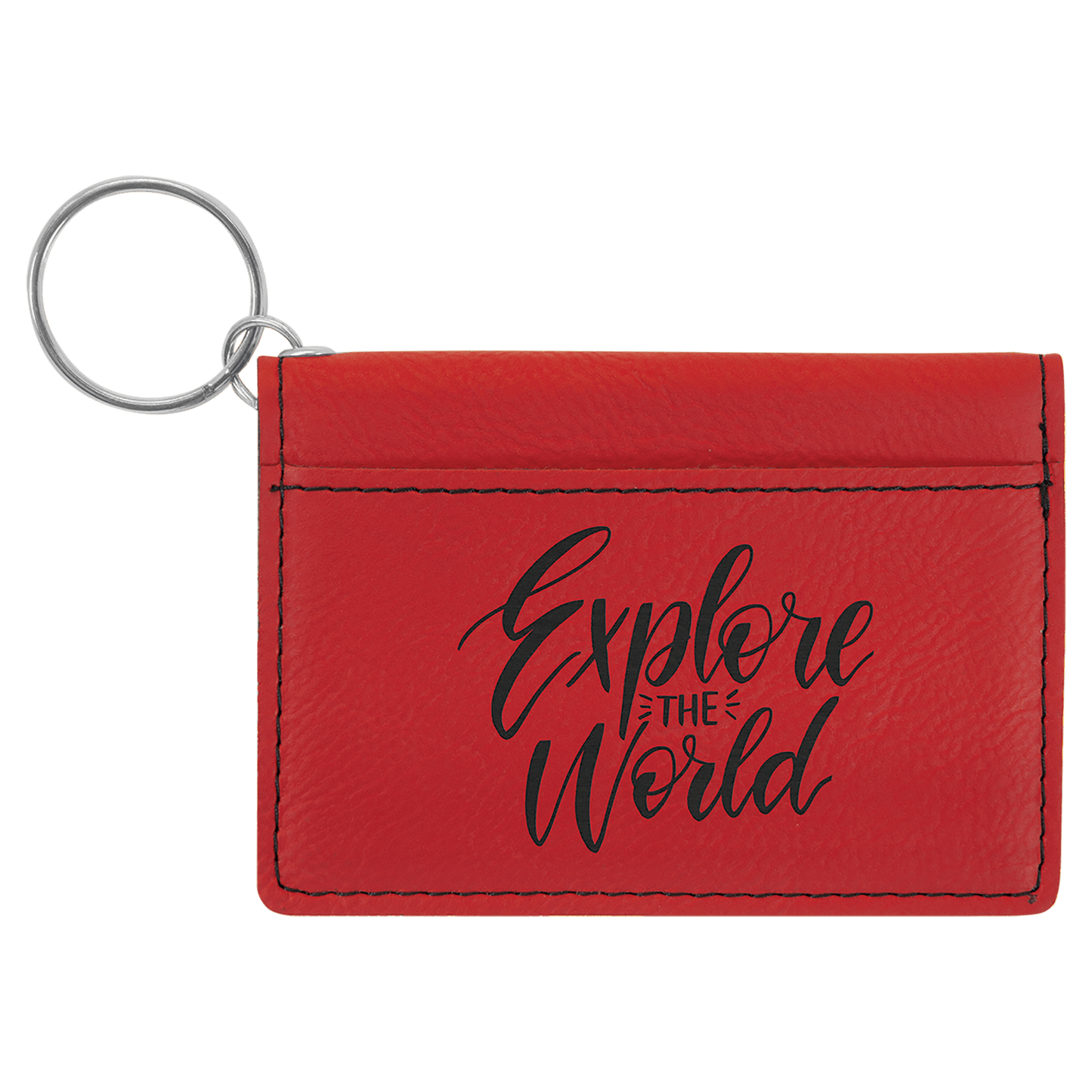 Leatherette Keychain ID Holder