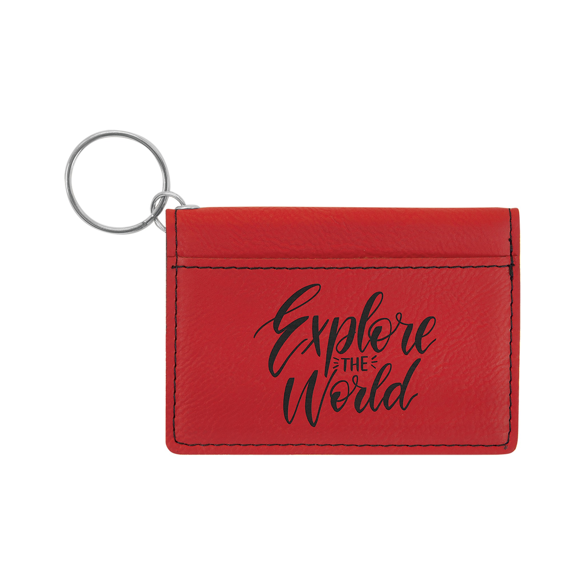 Leatherette Keychain ID Holder