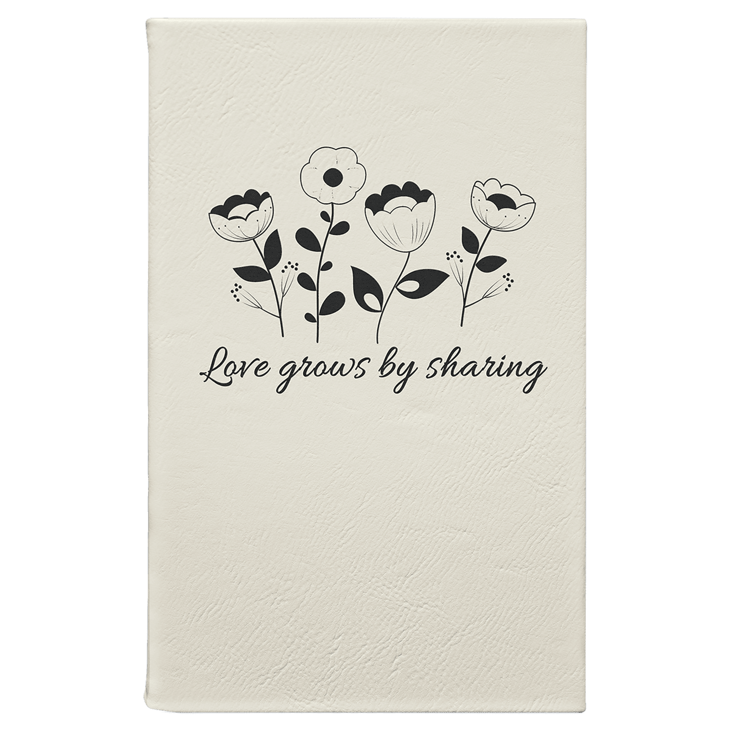 White/Black Leatherette Journal with Lined Notepad