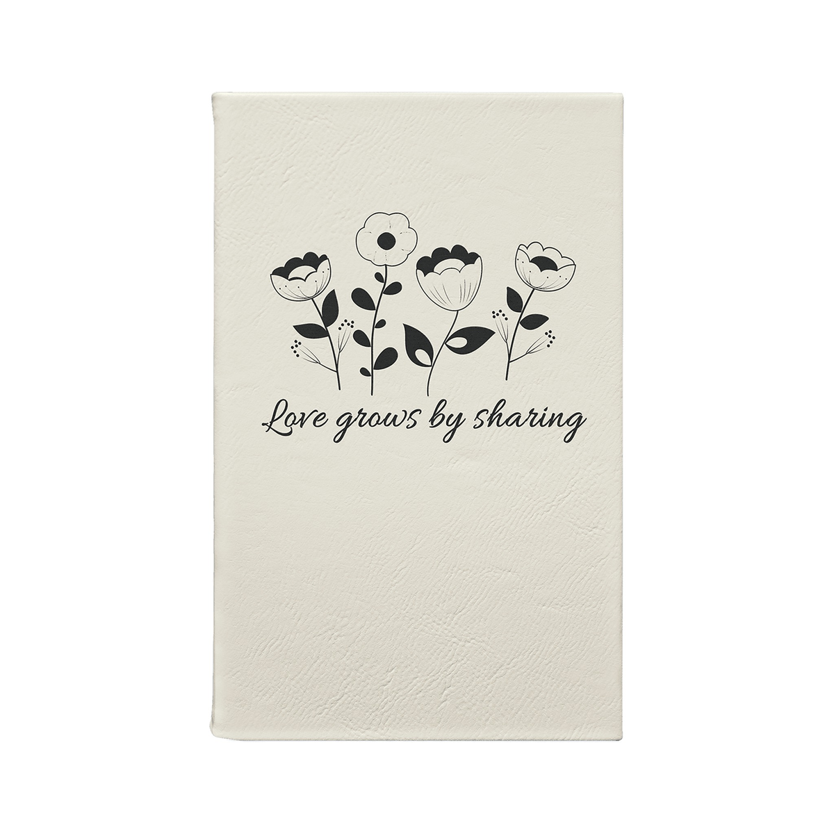 White/Black Leatherette Journal with Lined Notepad