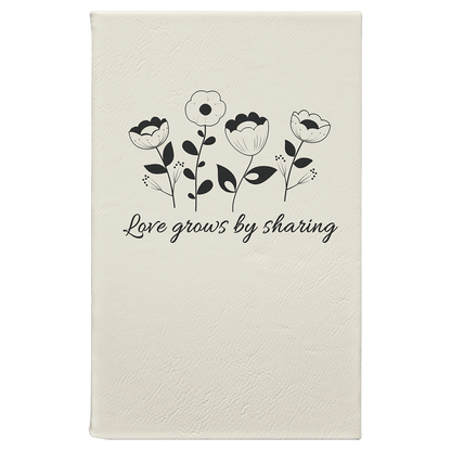 White/Black Leatherette Journal with Lined Notepad