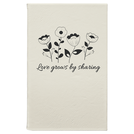 White/Black Leatherette Journal with Lined Notepad