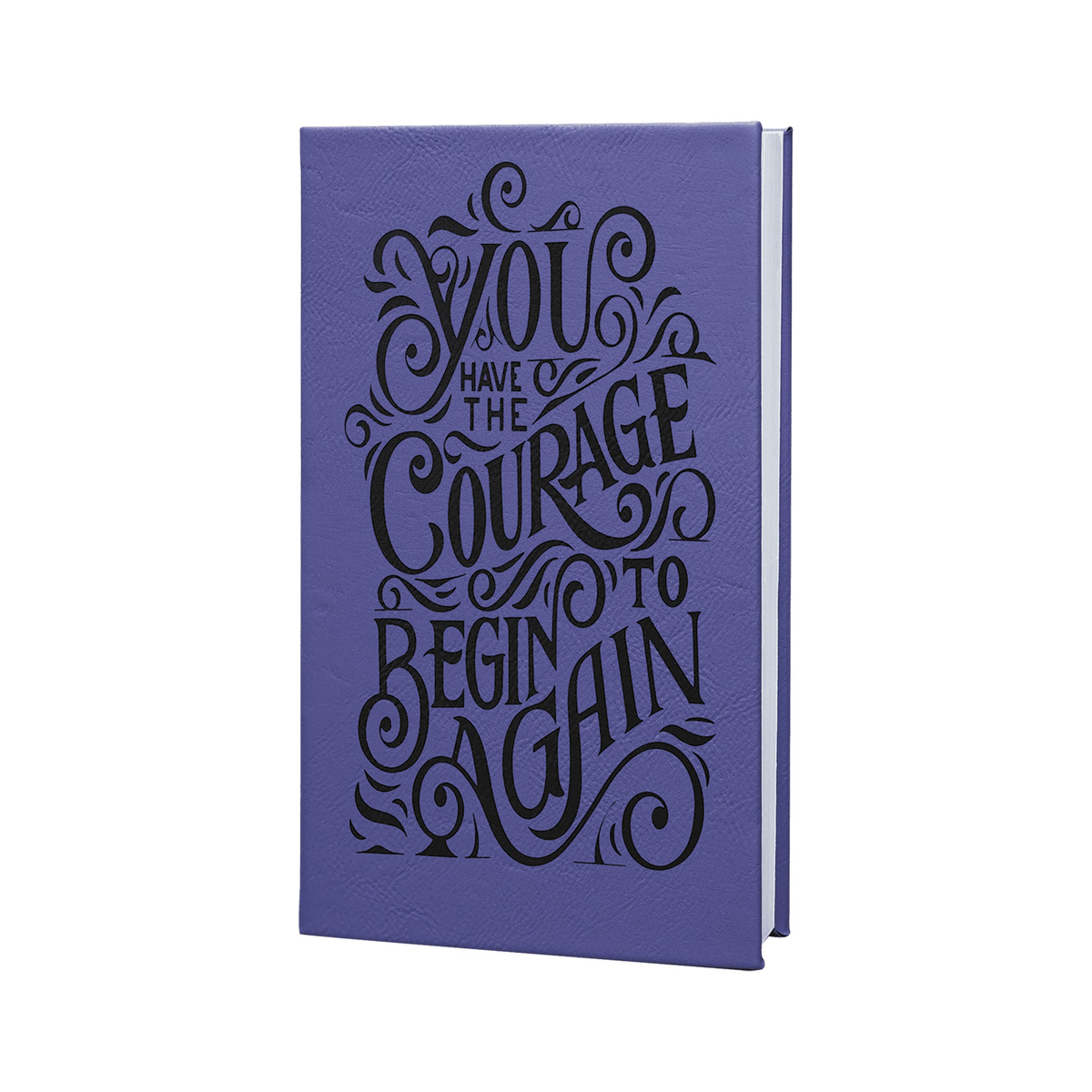 Purple/Black Leatherette Journal with Lined Notepad