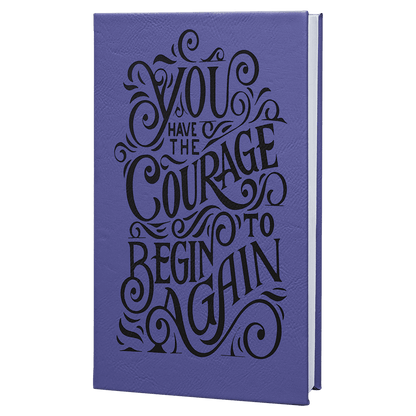 Purple/Black Leatherette Journal with Lined Notepad