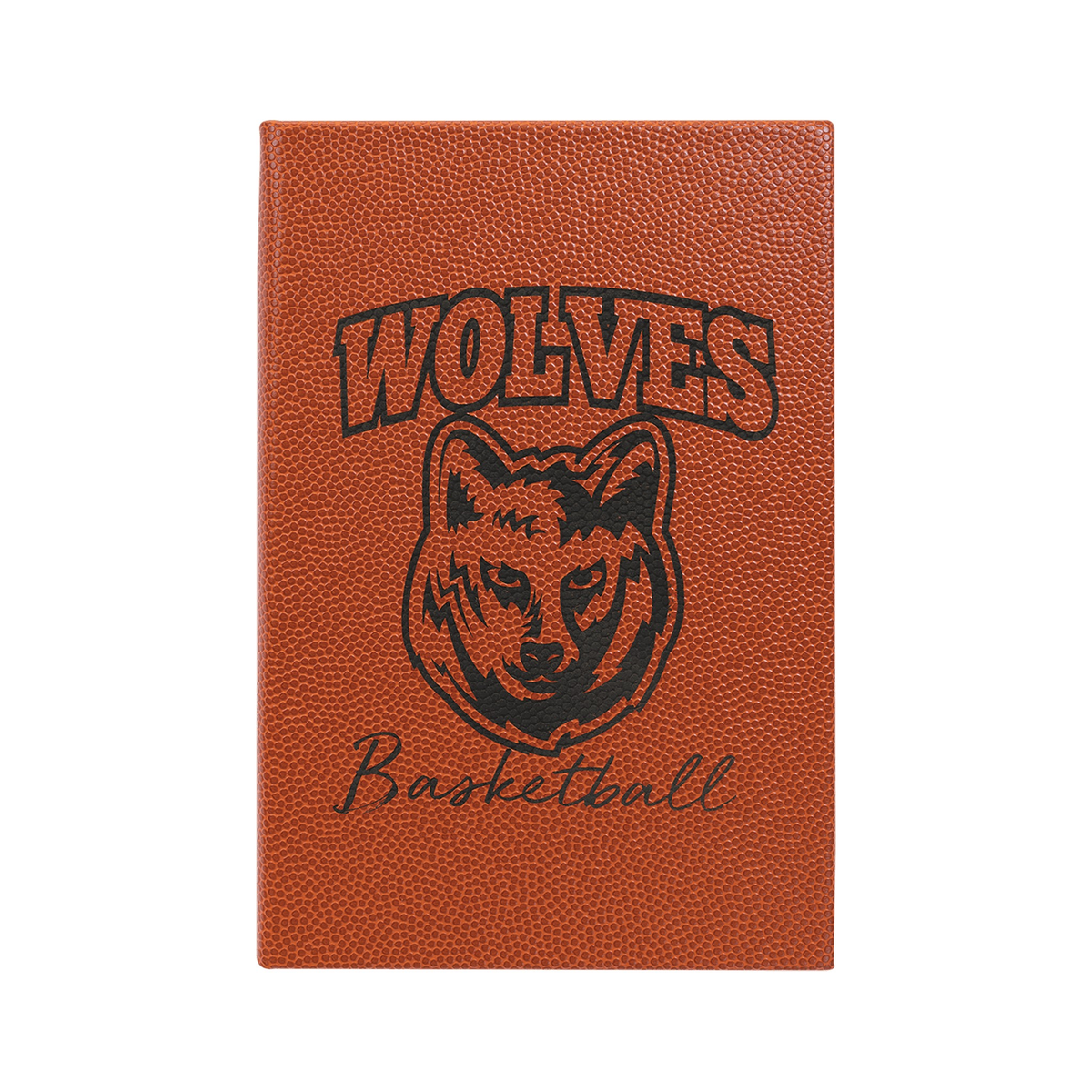Leatherette Journal with Lined Notepad 5.25" x 8.25", Basketball