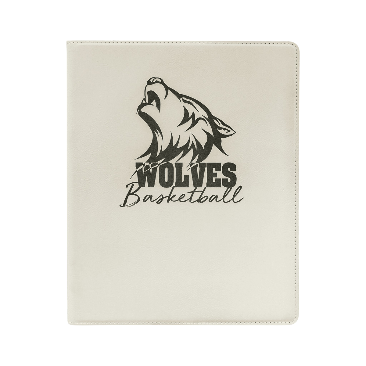 Leatherette Portfolio with Notepad, White