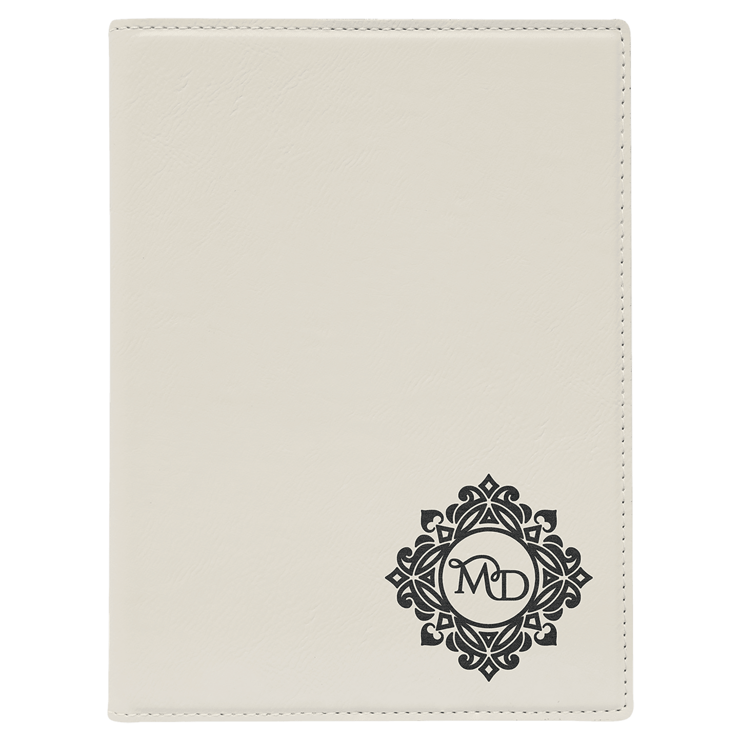 White Leatherette Portfolio with Notepad