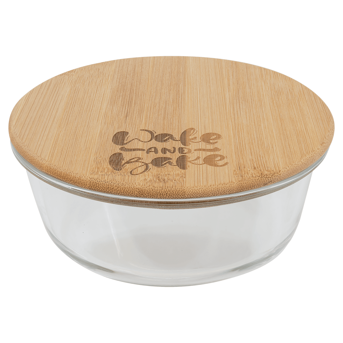 Round Glass Container with Bamboo Lid