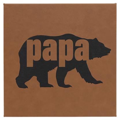 Dark Brown Leatherette Wall Decor with Sawtooth Hanger