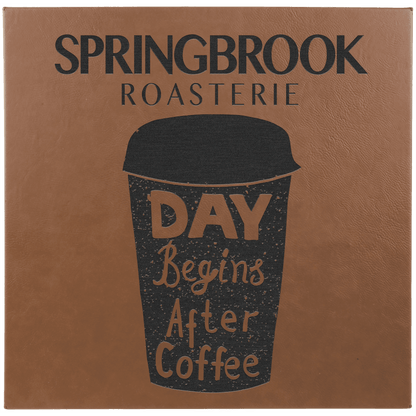 Dark Brown Leatherette Wall Decor with Sawtooth Hanger