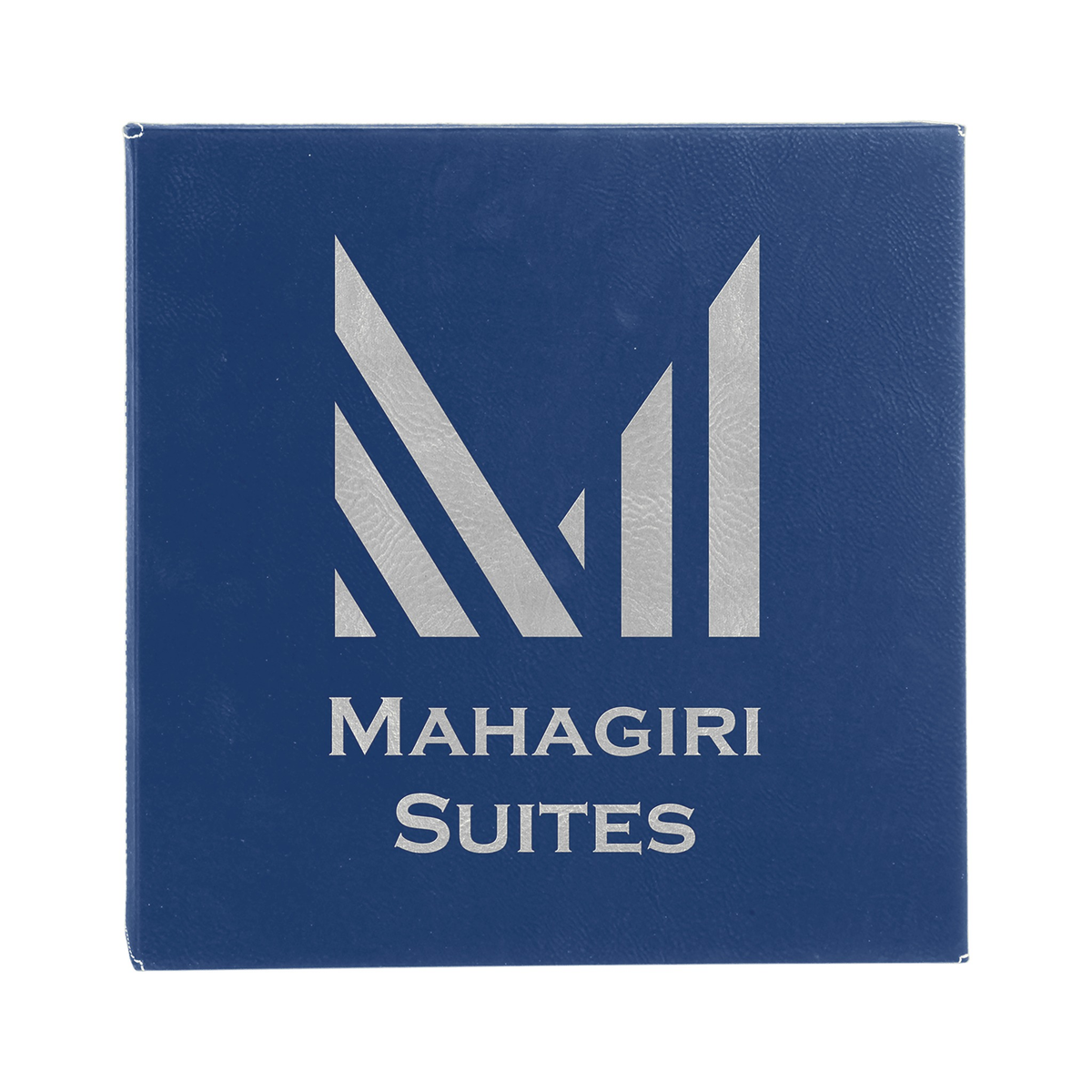 Leatherette Wall Decor with Sawtooth Hanger, Blue/Silver