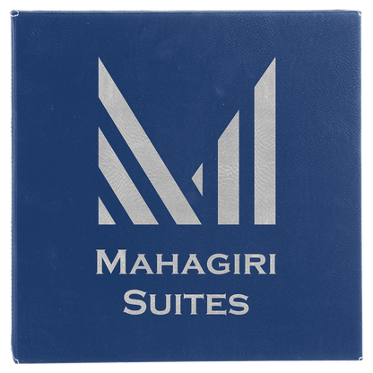Blue/Silver Leatherette Wall Decor with Sawtooth Hanger