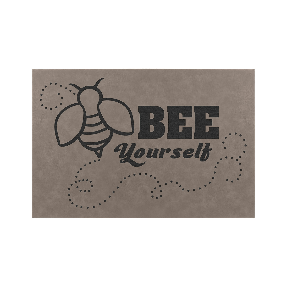 Leatherette Wall Decor with Sawtooth Hanger, Gray