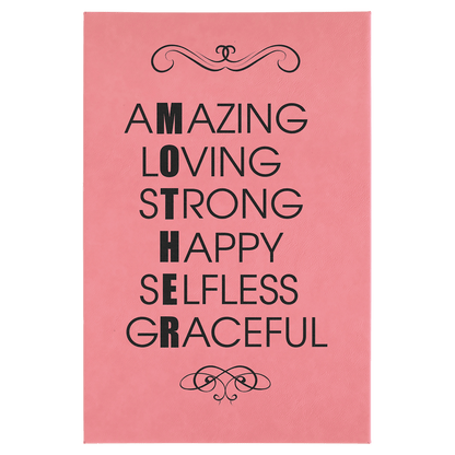 Pink Leatherette Wall Decor with Sawtooth Hanger