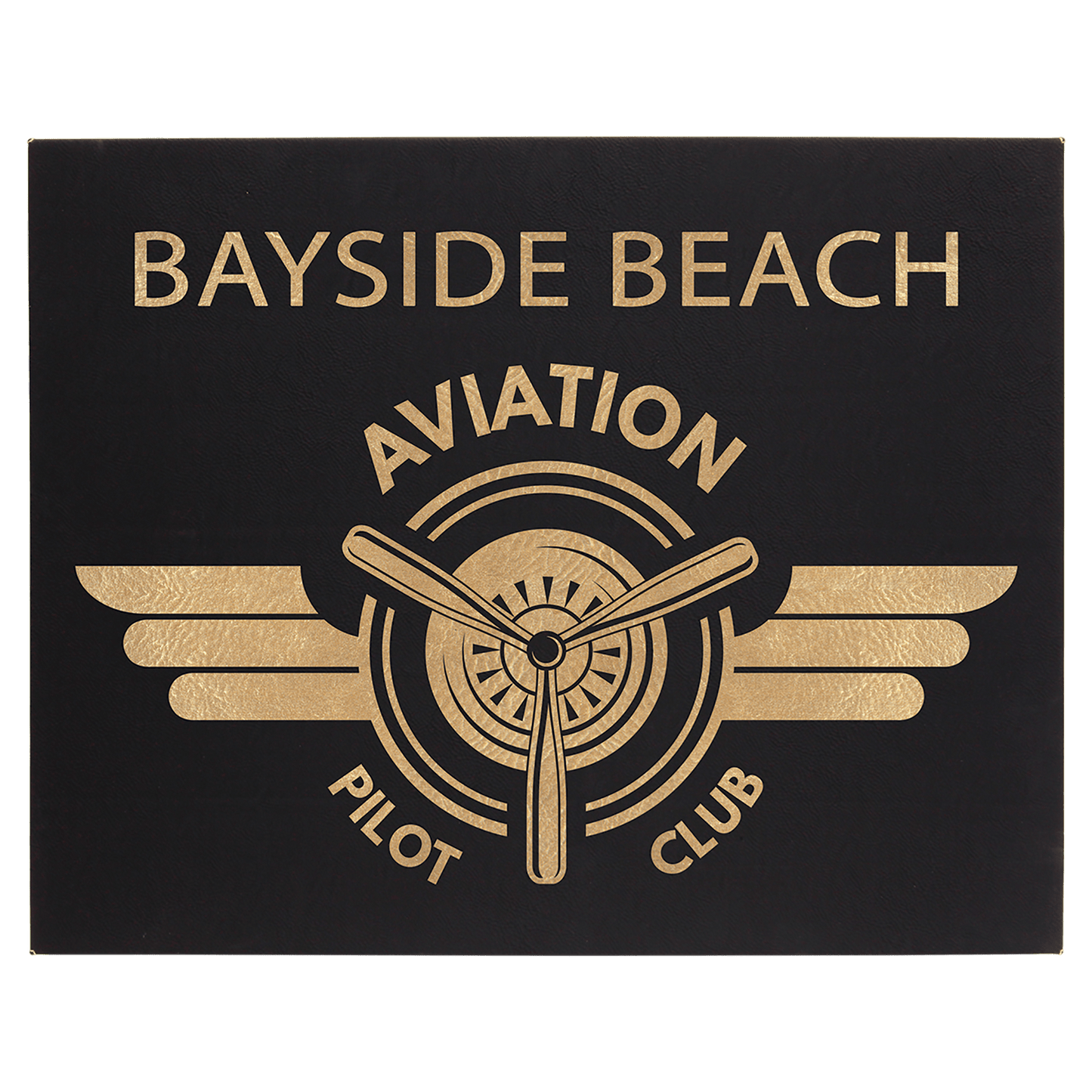 Black/Gold Leatherette Wall Decor with Sawtooth Hanger
