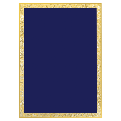 Blue Brass Plated Steel Florentine Border Designer Plaque Plate