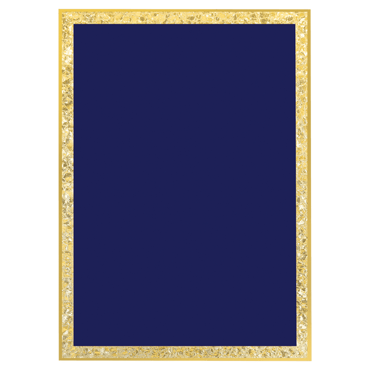 Blue Brass Plated Steel Florentine Border Designer Plaque Plate