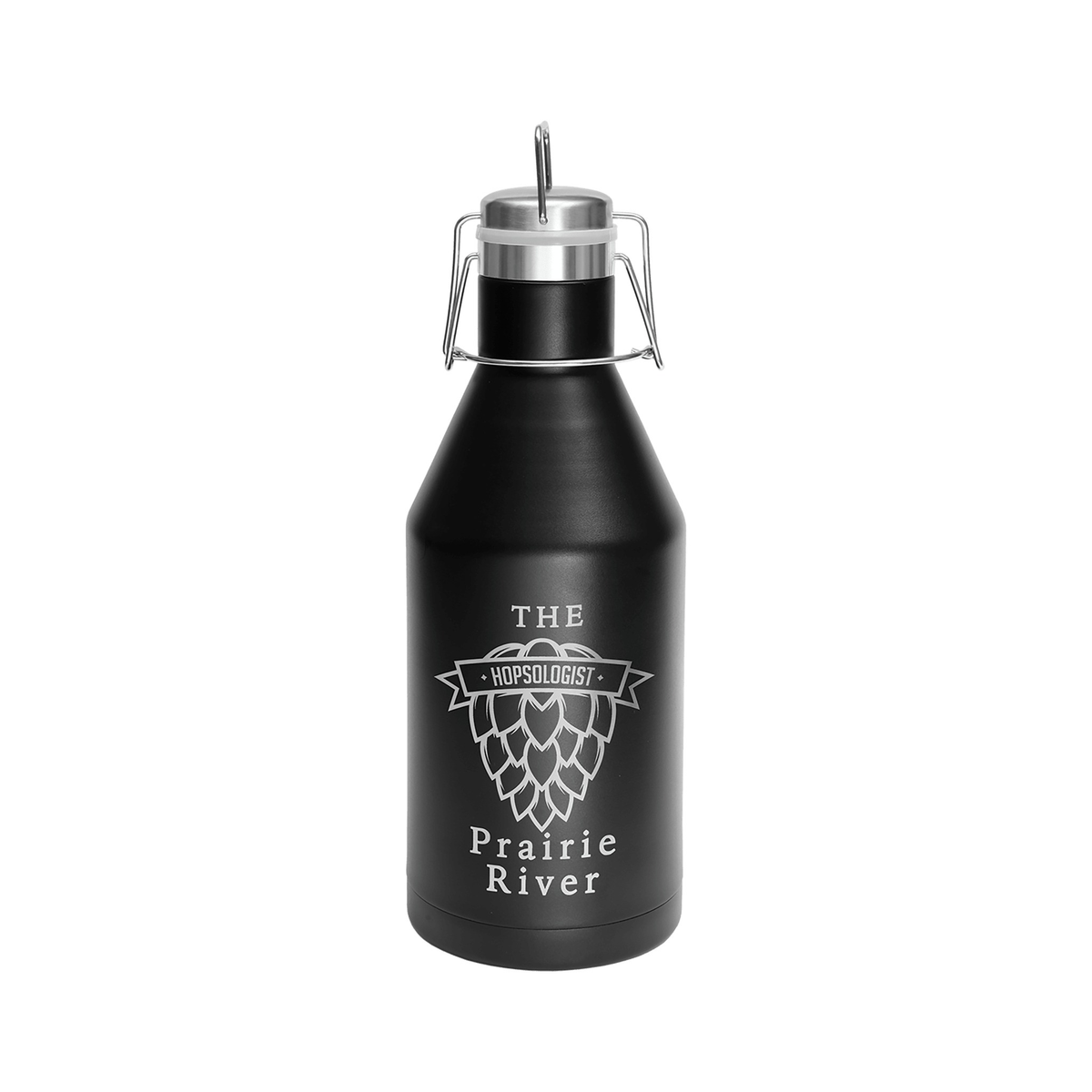 64 oz Black Vacuum Insulated Growler with Swing-Top Lid, Polar Camel