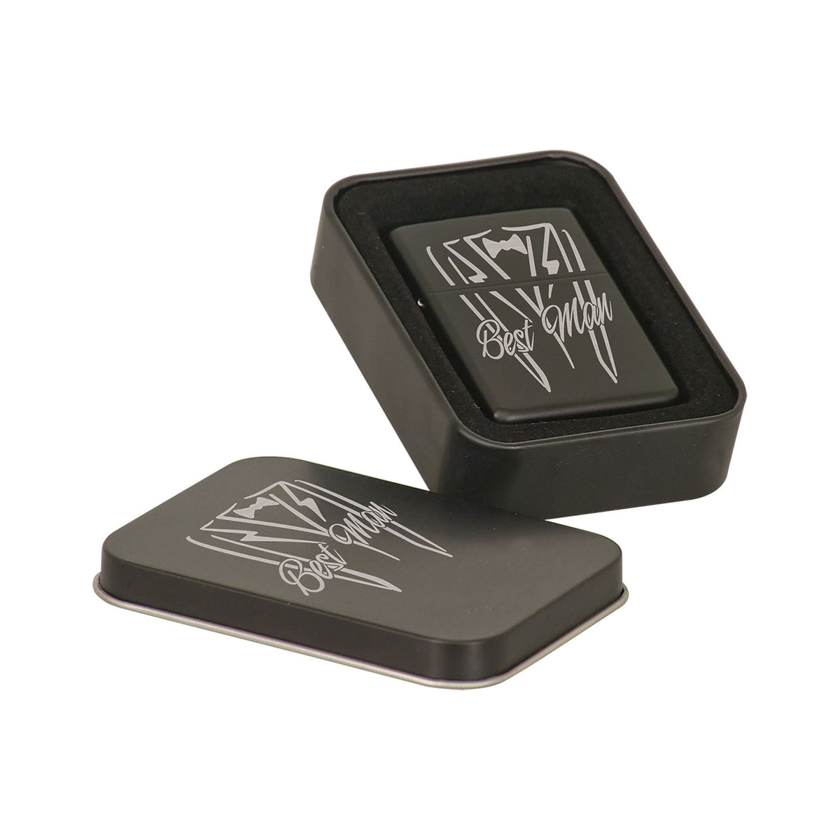 Matte Black Lighter in Black Tin