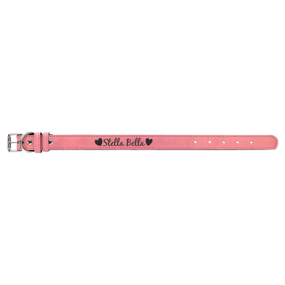 Medium 19" x 1" Black/Silver Leatherette Dog Collar