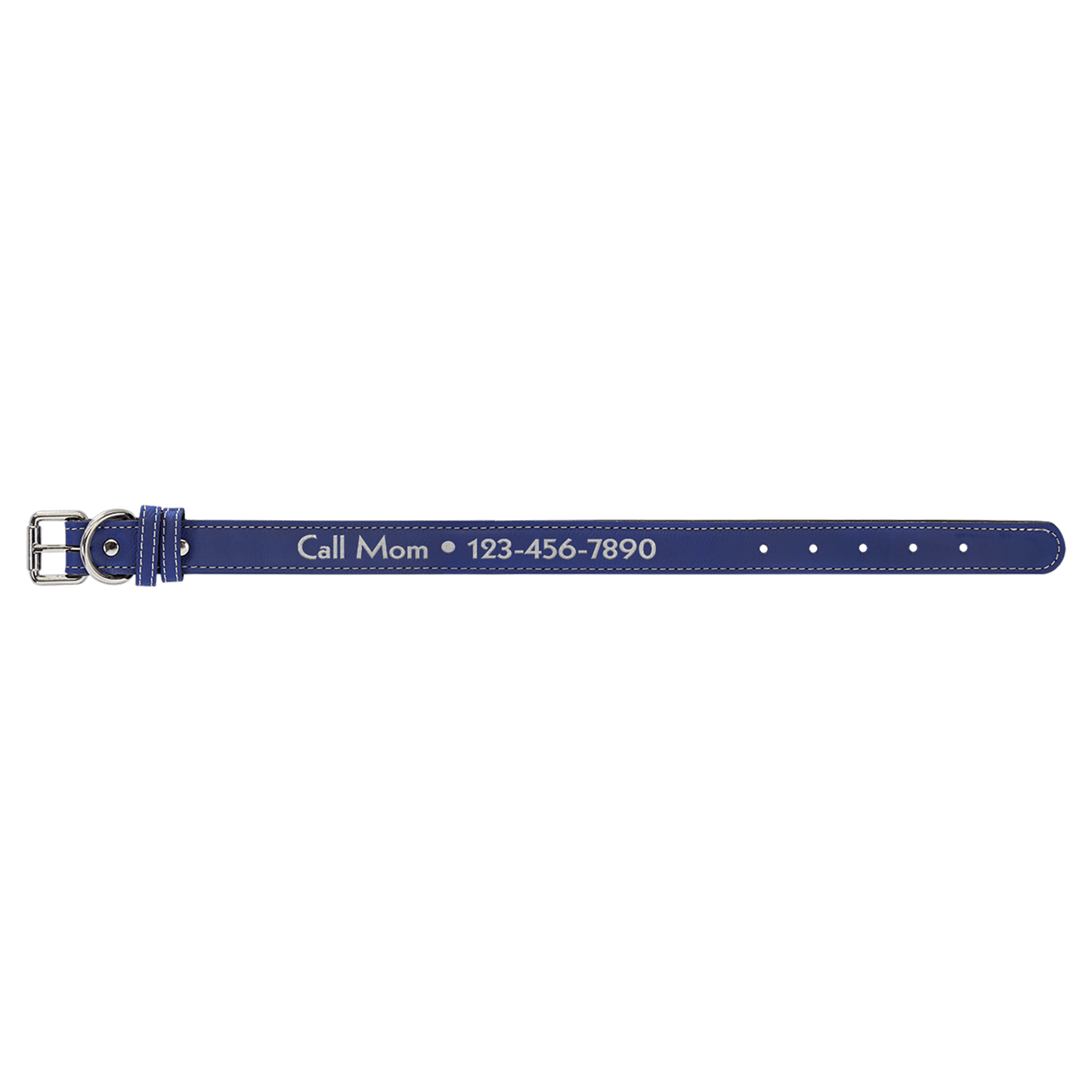 Medium 19" x 1" Black/Silver Leatherette Dog Collar