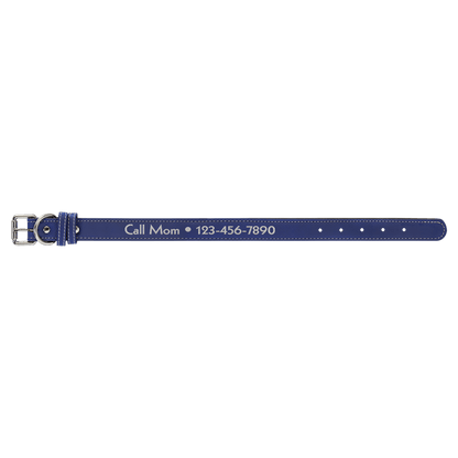 Medium 19" x 1" Black/Silver Leatherette Dog Collar