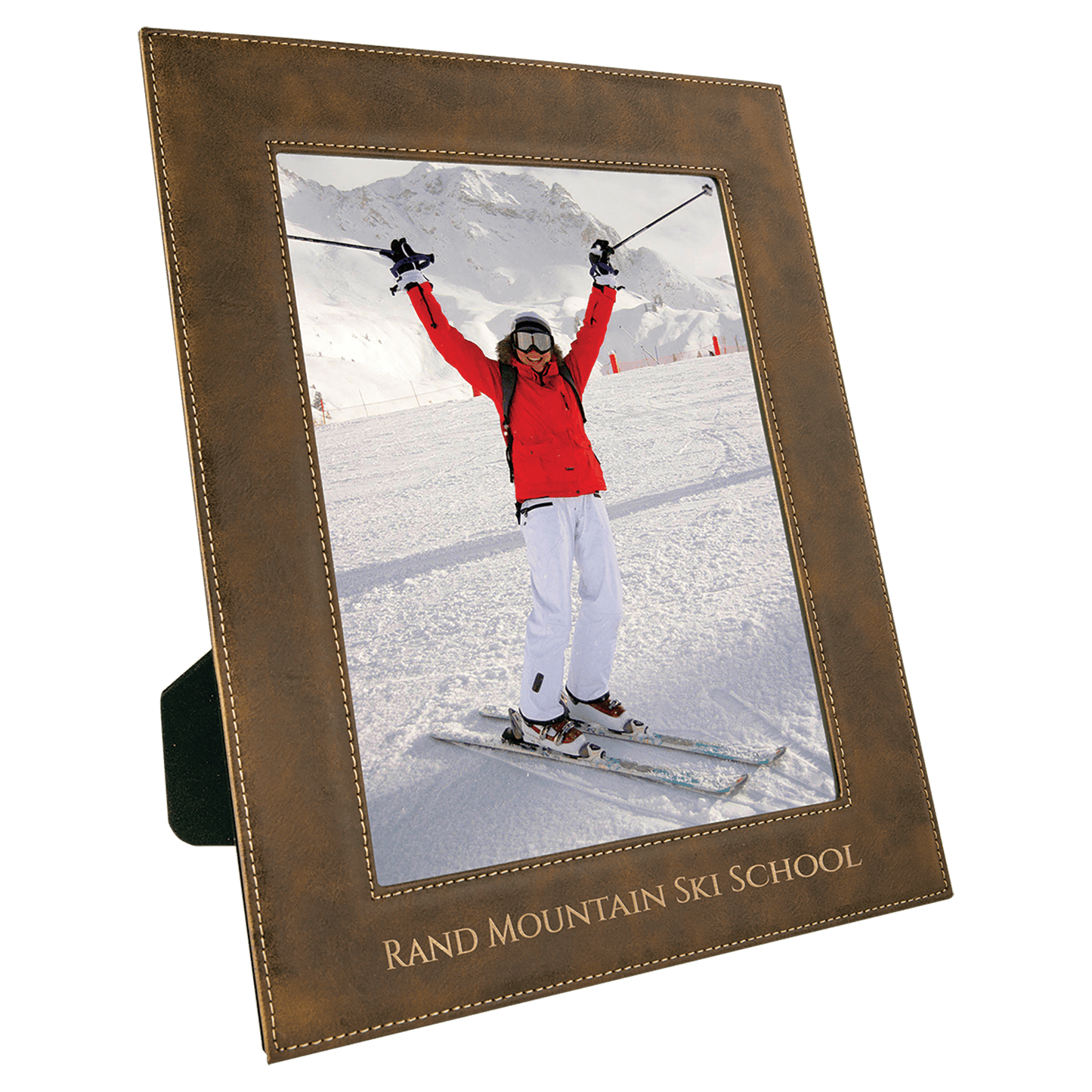 Rustic/Gold Leatherette Photo Frame