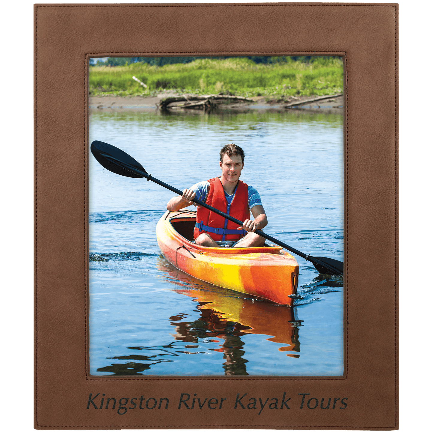 Dark Brown Leatherette Photo Frame