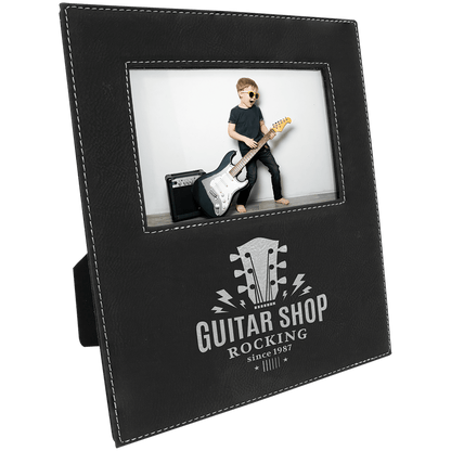 Leatherette Photo Frame 4" x 6" with Large Engraving Area