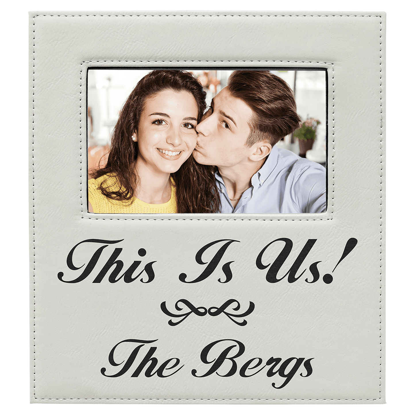 Leatherette Photo Frame 4" x 6" with Large Engraving Area